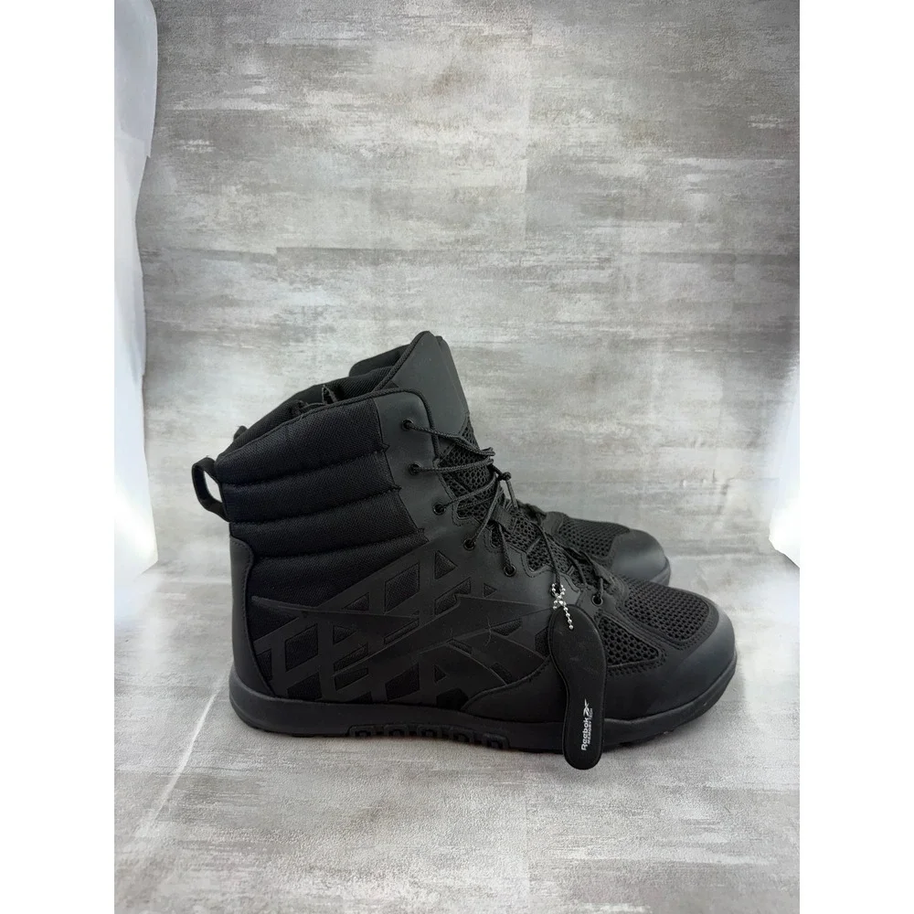 Reebok Work Men RB7120 Sublite Cushion Tactical Boots Black 13W Side Zip EH SR